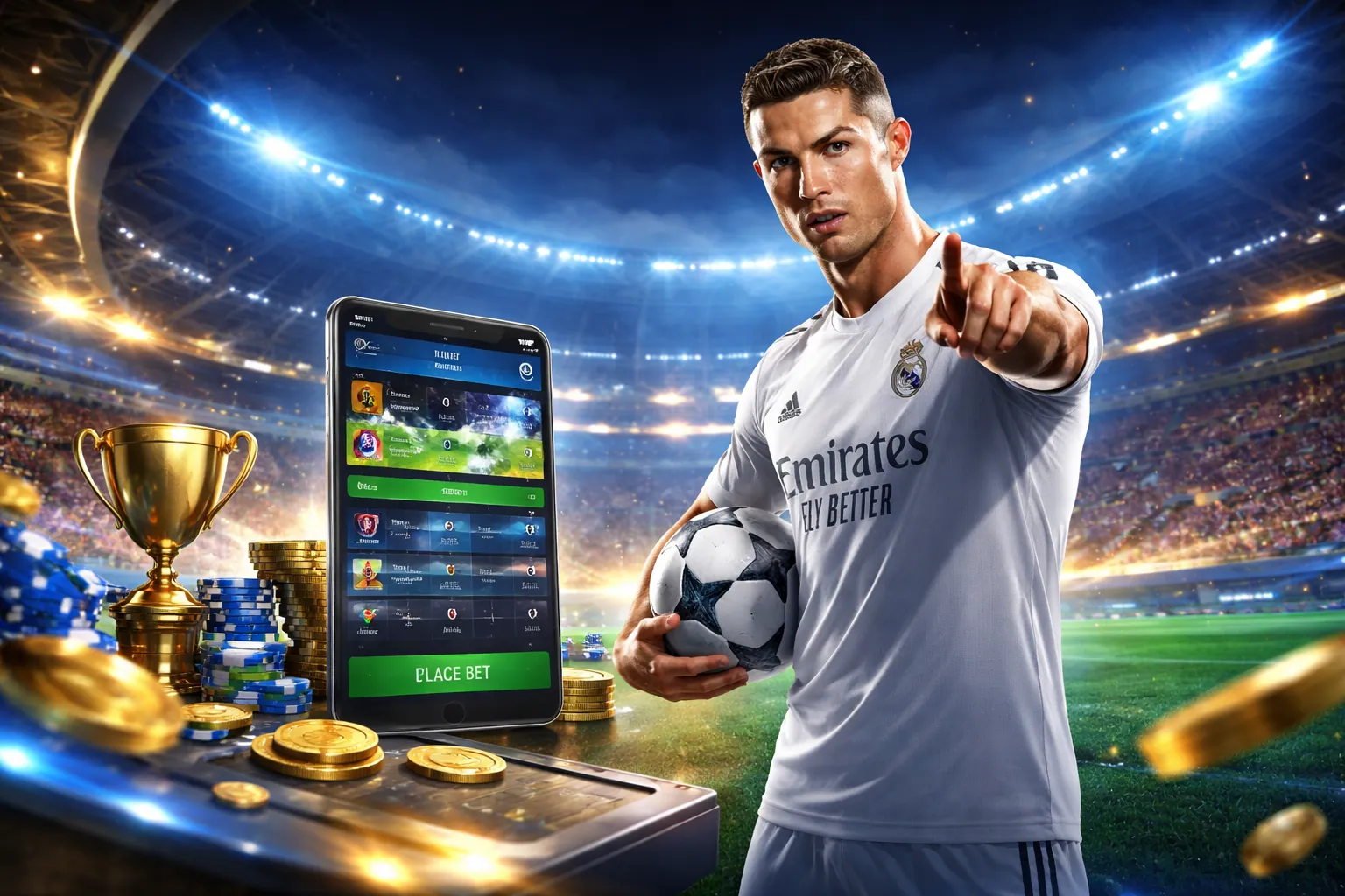 Hình ảnh sân vận động bóng đá ảo 1xBet